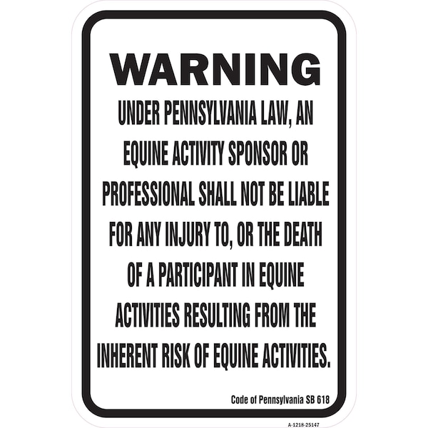 Signmission Safety Sign, 12 in Height, Aluminum, 18 in Length, 25147 A-1218-25147 - main